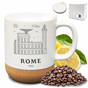 Elegancki kubek z nadrukiem pamiątka rzym włochy souvenir z wieczkiem gift - Kubkotwórnia