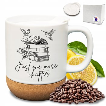 Elegancki kubek z nadrukiem + wieczko dla miłośniczki książek czytelnik - Kubkotwórnia