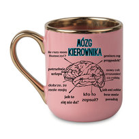Elegancki kubek z napisem „Mózg Kierownika” Prezent Praca 330 Różowy