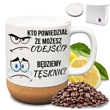 Elegancki kubek z wieczkiem na odejście z pracy zabawny śmieszny prezent - Kubkotwórnia