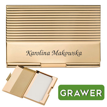 Elegancki metalowy Złoty Wizytownik etui na wizytówki z grawerem GRAWER GRATIS! - Dan Barmore