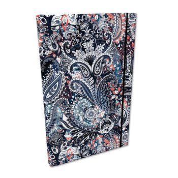 Elegancki Notes Notatnik z gumką A5 192 strony w kratkę Soft Touch PAISLEY ORNAMENT - bee-bee