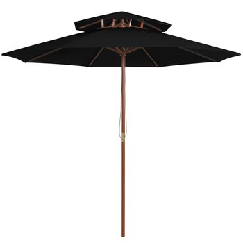 Elegancki parasol drewniany 270x256 cm, czarny - Zakito Europe