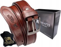 Elegancki Skórzany Pasek Męski Do Spodni Abiatti Do Garnituru Gruba Skóra