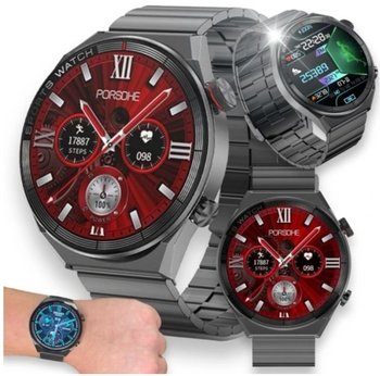 Elegancki Smartwatch Męski Rozmowy Pulsometr Krokomierz PL Menu 2 Paski - Aseto