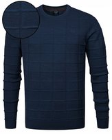 Elegancki SWETER Męski Klasyczny GRANATOWY Bawełniany XXL Pako Jeans