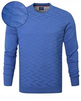 Elegancki SWETER Męski Klasyczny NIEBIESKI Bawełniany M Pako Jeans