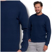 Elegancki SWETER MĘSKI Klasyczny z teksturą Modny Bawełniany MORAJ - XXL
