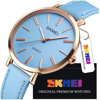 Elegancki Zegarek Damski Na Pasku Skórzanym Skmei Czytelny Różne Kolory - SKMEI