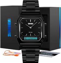 Elegancki Zegarek Męski Skmei Czarna Bransoleta
