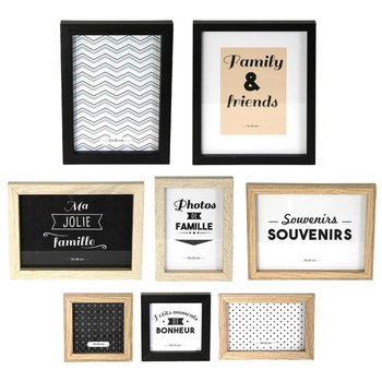 Elegancki zestaw 8 ramek FINO - białe i czarne - HowHomely