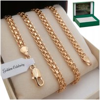 Elegancki Złoty Łańcuszek Bismark 5 Mm Stal Chirurgiczna Prezent Dla Faceta