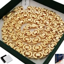 ELEGANCKI ZŁOTY ŁAŃCUSZEK MĘSKI SPLOT KRÓLEWSKI 50 cm 7 mm SREBRO PRÓBA 925