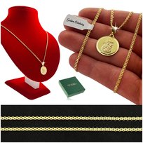 ELEGANCKI ZŁOTY ŁAŃCUSZEK Z MEDALIKIEM SREBRO PRÓBY 925/585 14K + DEDYKACJA