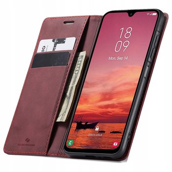 Eleganckie etui z klapką skórzane portfelowe Wallet Spacecase do galaxy a26 red - Spacecase