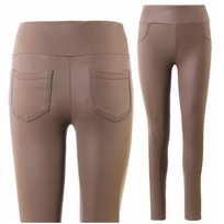 Eleganckie Legginsy Damskie Getry W Stylu Skórzanym Wysoki Stan Moraj Xxl