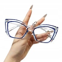 Eleganckie Okulary Zerówki Antiblue Transparentne designerskie typu Cat Eye EMIGMAT