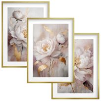 Eleganckie Plakaty Złota ramka Obrazy Glamour na ścianę do salonu sypialni