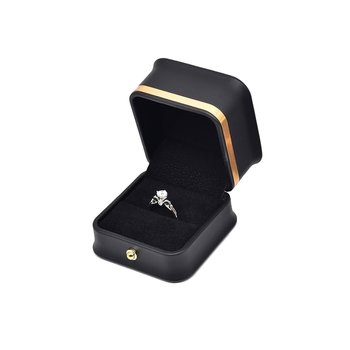Eleganckie Pudełko na Pierścionek Ekoskóra Czarne - Inna marka