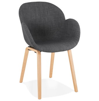 ELEGANS krzesło tkanina k. ciemny szary noga naturalna - Kokoon Design