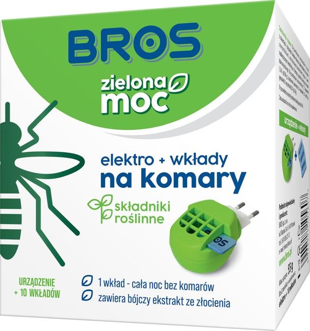 Фото - Відлякувачі комах і тварин BROS Elektro + 10 Wkładów Na Komary  Zielona Moc 