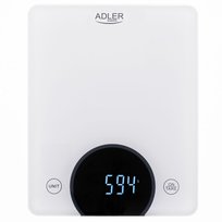Elektroniczna Waga Kuchenna Led Adler Ad 3173W Do 10 Kg Biała kuchenna -do 10kg - LED Adler
