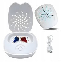 ELEKTRONICZNY MINI OSUSZACZ DO APARATÓW SŁUCHOWYCH UV SUSZARKA NA USB 2 TRY Zakręcony Koszyk