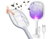 Elektryczna łapka na muchy owady packa komary rażąca prądem owadobójcza 2w1 kwadratowa ładowarka