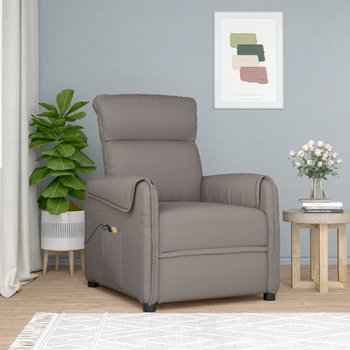 Elektryczny fotel masujący, taupe, tkanina - vidaXL