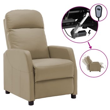 Elektryczny fotel rozkładany, cappuccino, sztuczna skóra - vidaXL
