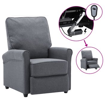 Elektryczny fotel rozkładany, ciemnoszary, obity tkaniną - vidaXL