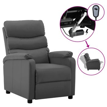 Elektryczny fotel rozkładany, szary, sztuczna skóra - vidaXL