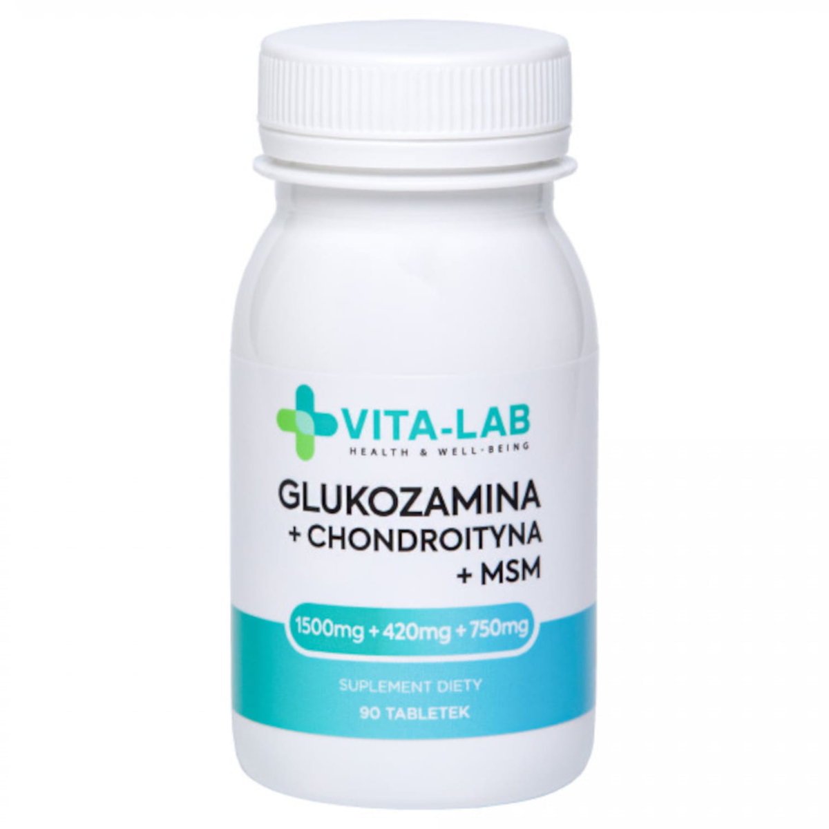 Фото - Вітаміни й мінерали Elevita, Vita-Lab, Suplement diety aktywny tryb życia Glukozamina + Chondr