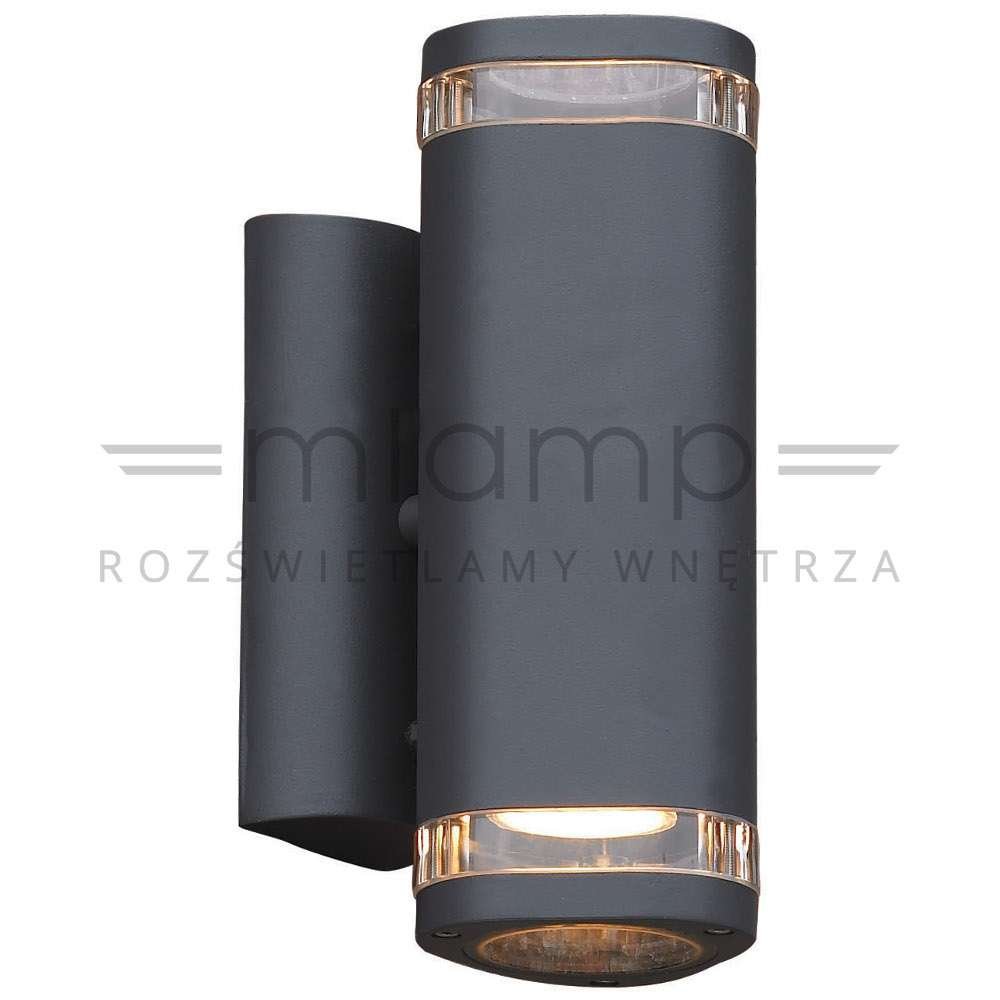 Elewacyjna LAMPA zewnętrzna NOELL 238 Italux IP44 ścienna OPRAWA kinkiet do ogrodu tuba outdoor grafitowa