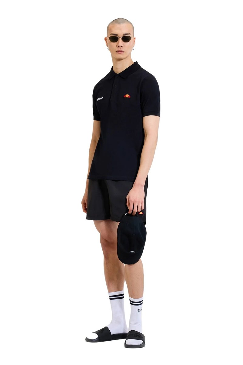 ELLESSE ELLESSE MĘSKA KOSZULKA POLO CZARNA Z KRÓTKIM RĘKAWEM I LOGO L 5DA