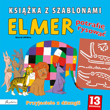 Elmer. Przyjaciele z dżunglii. Książka z szablonami - McKee David