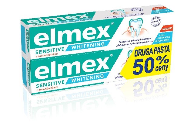 Фото - Зубна паста / ополіскувач Elmex , Sensitive Whitening, pasta do zębów wybielająca, 2x75 ml 