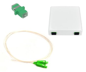 ELPIO 23467 Gniazdo optyczne FTTH 2F BOX-2C wyposażone (pigtail 1m + adapter SC/APC) (3064B) - Elpio