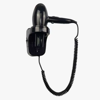 ElriBird Wall-mounted Hair Dryer, 1875W, Overheat Protection, with Razor Socket, for Hotels and Spas, Black - ElriBird