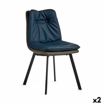 Emaga Fotel Przyciskami Niebieski Czarny Szary Stal 62 x 85 x 47 cm (2 Sztuk) - Inny producent