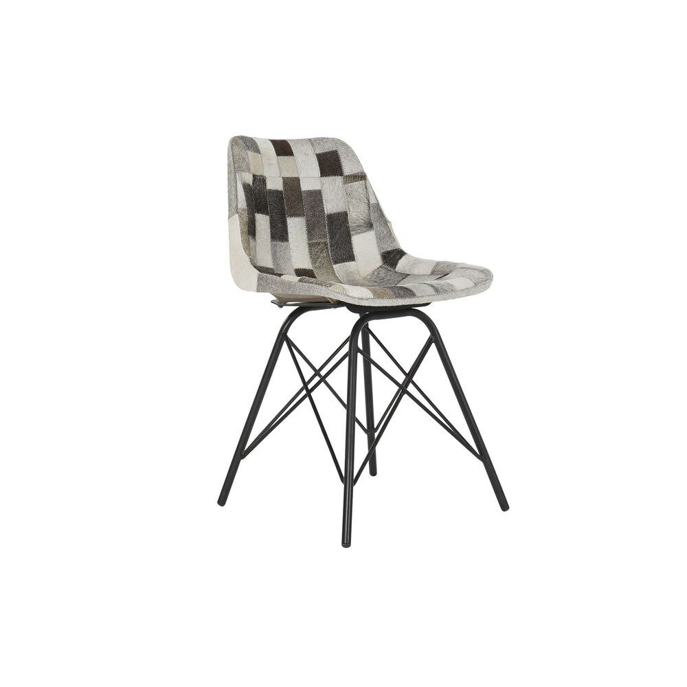 Zdjęcia - Stół kuchenny Emaga Krzesło do Jadalni DKD Home Decor Czarny Metal Skóra (45.5 x 52 x 79