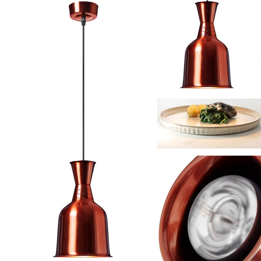 Фото - Люстра / світильник Royal Catering Emaga Lampa grzewcza do potraw na podczerwień IR wisząca mosiądz śr. 19 cm 