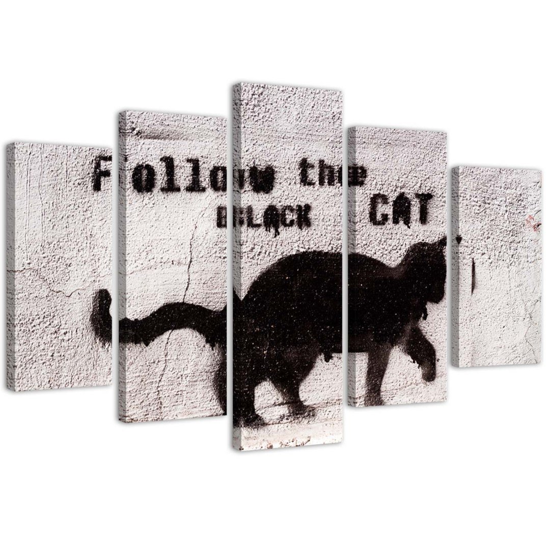 Фото - Комод Black Cat Emaga Obraz pięcioczęściowy na płótnie,  - 200x100 