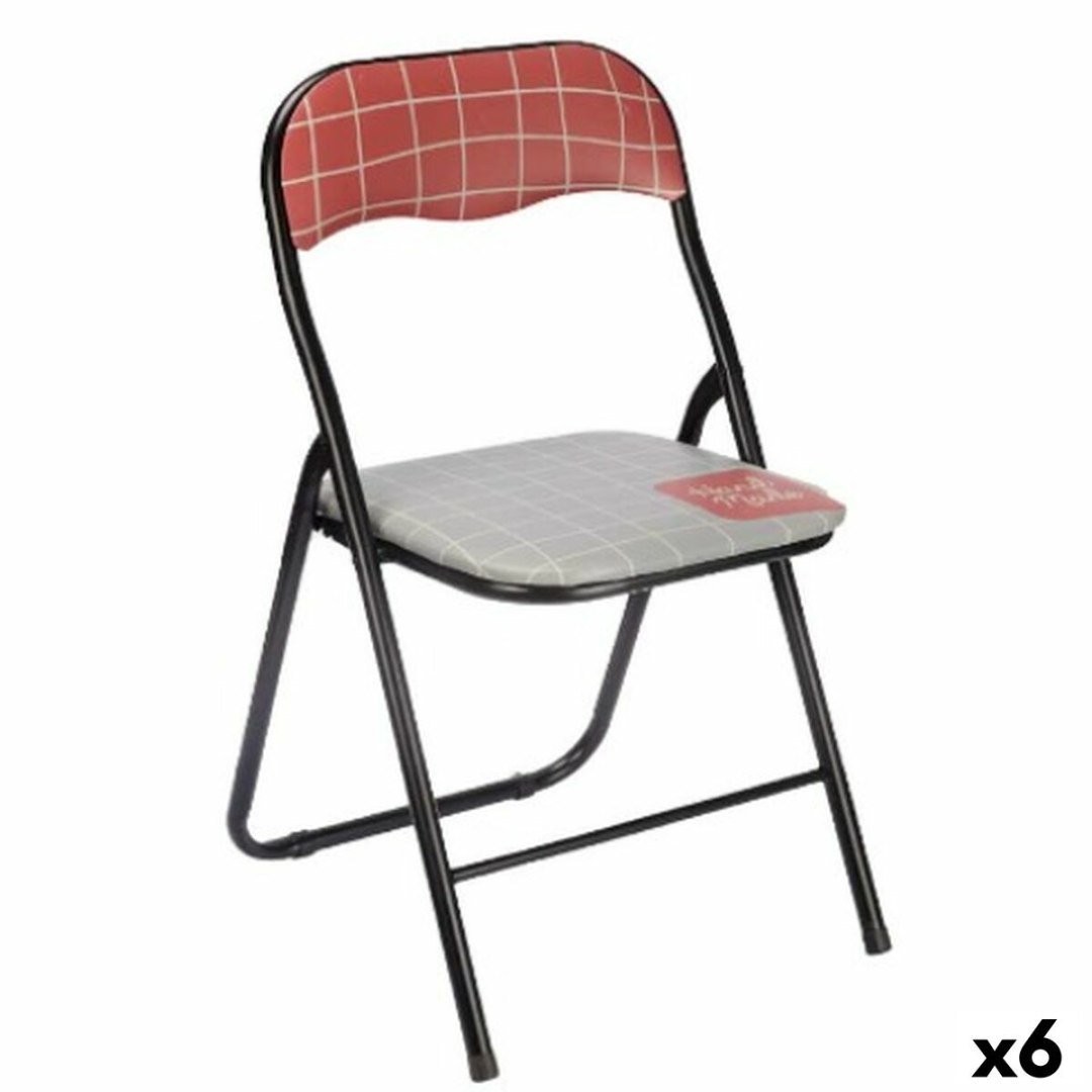 Zdjęcia - Meble ogrodowe Emaga Składanego Krzesła Hand Made Brązowy Czarny Szary PVC Metal 43 x 46
