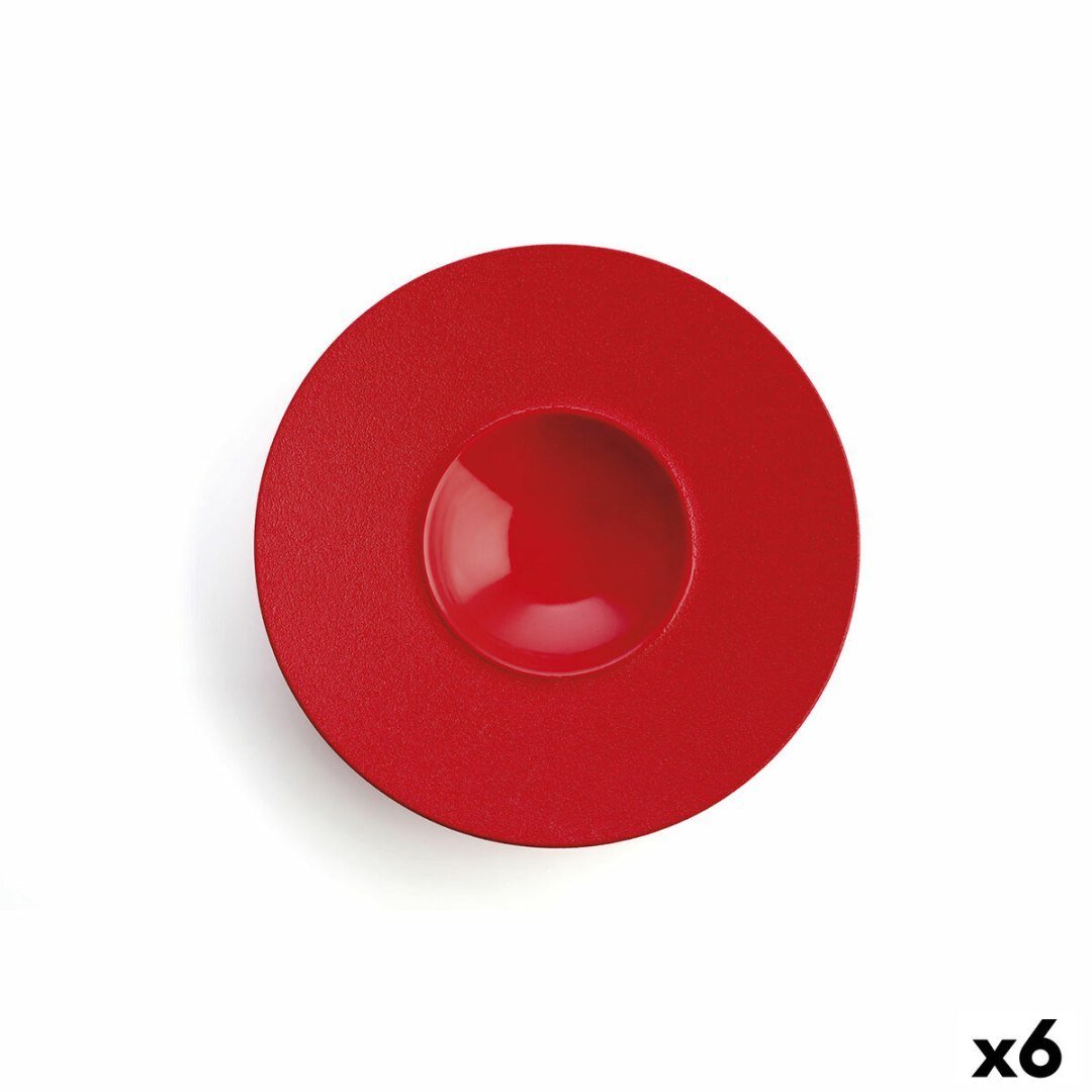 Zdjęcia - Komoda Ariane Emaga Talerz głęboki  Antracita Ceramika Czerwony  (6 Sztuk (Ø 28 cm)