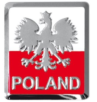 EMBLEMAT NAKLEJKA WLEP NA AUTO SAMOCHÓD  WLEPKA ALUMINIOWA WYPUKŁA POLAND GODŁO 4,5 x 4,5cm 2/33183 - Inny producent