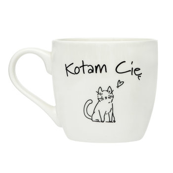 Empik Gifts Kubek porcelanowy Kotam Cię, kot 430 ml, biały - Empik
