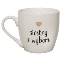 Empik Gifts Kubek porcelanowy Siostry z wyboru 430 ml, biały