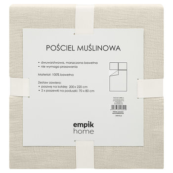 Empik Home, Pościel muślinowa, beżowy, 200x220 cm - Empik