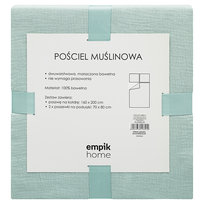Empik Home, Pościel muślinowa, jaznozielony, 160x200 cm